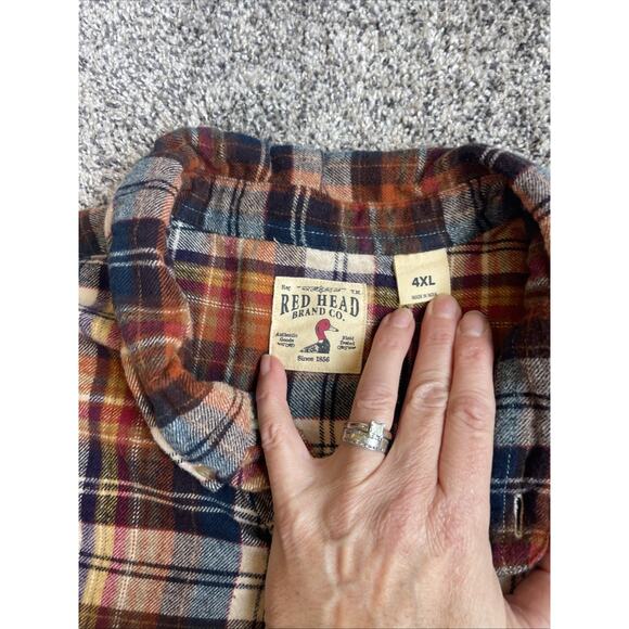 Redhead Men’s Button-down Plaid Flannel Shirt Size 4XL - Picture 3 of 7